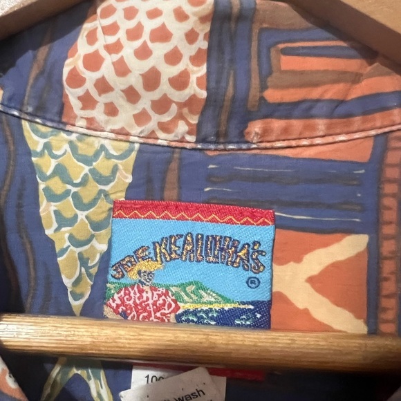 JOE KEALOHA 2XL Fish & Shell Pattern Hawaiian Aloha Shirt Size XXL Cotton SS - Picture 6 of 6